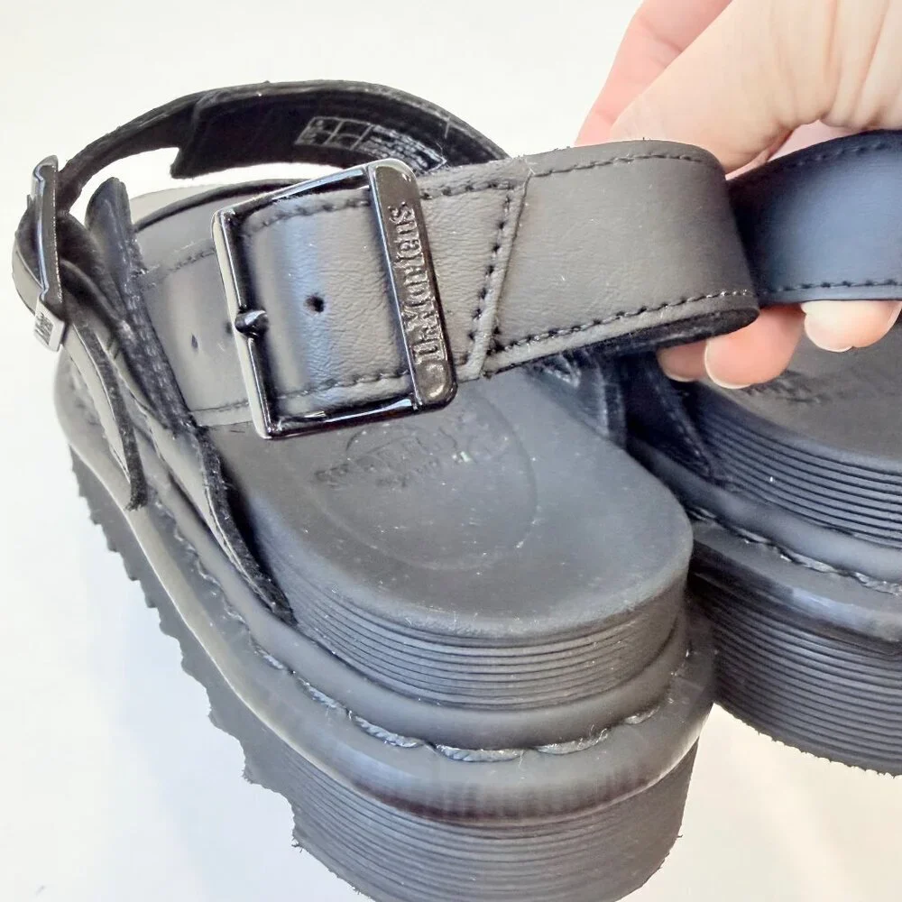 Dr. Martens Blaire Hydro Leather Platform Sandals Women’s Size 7 Black - Picture 7 of 10